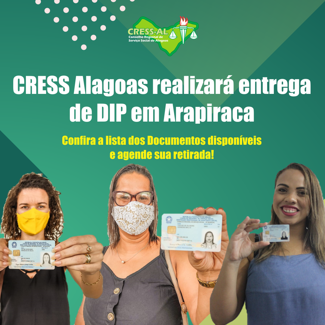 CRESS-SE divulga nova lista de DIPs disponíveis para retirada