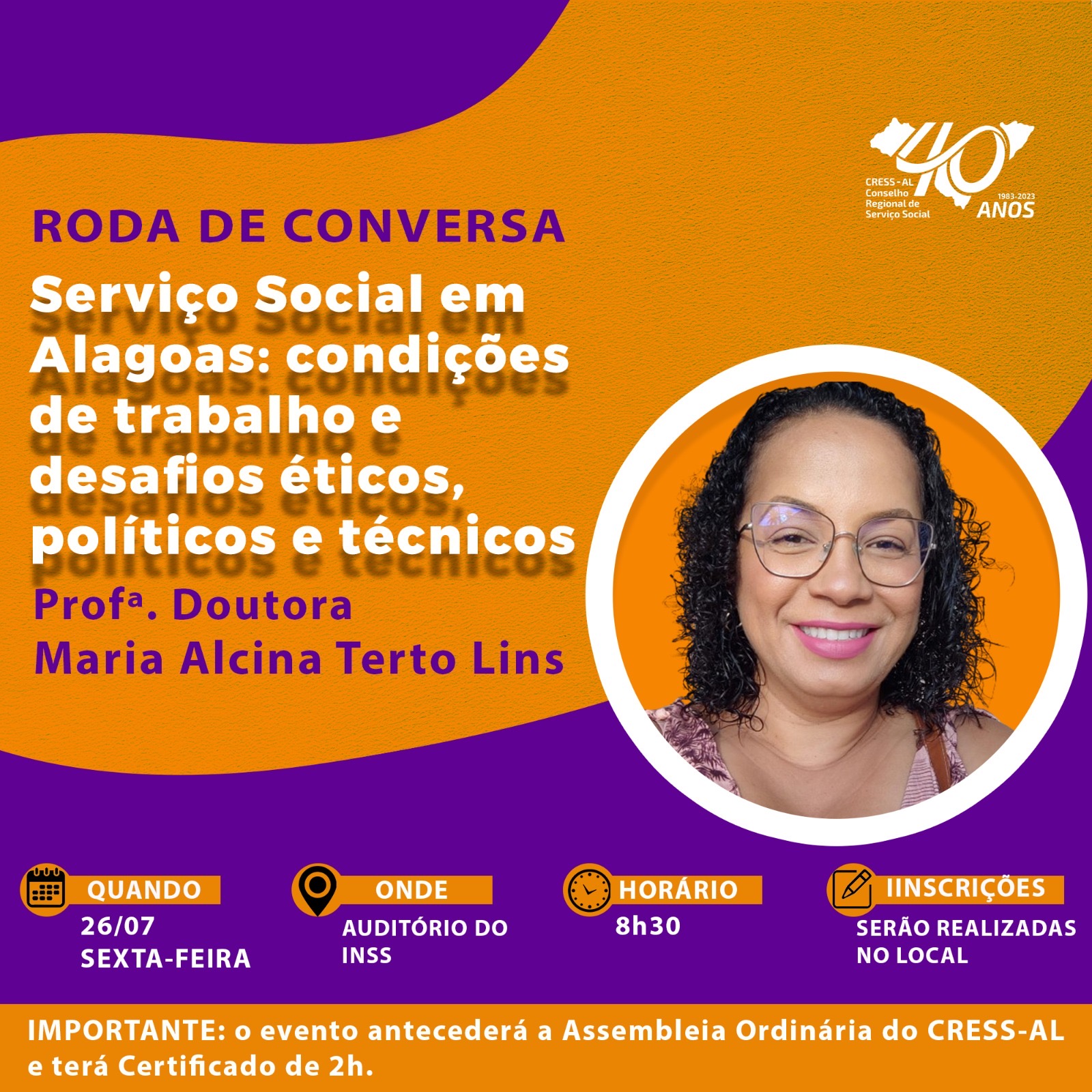 CRESS Alagoas promove Roda de Conversa para discutir condições de trabalho e desafios éticos, políticos e técnicos para serviço social