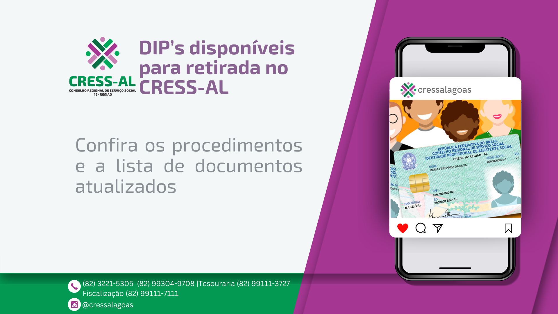 CRESS Alagoas disponibiliza DIPs para retirada na sede do Conselho