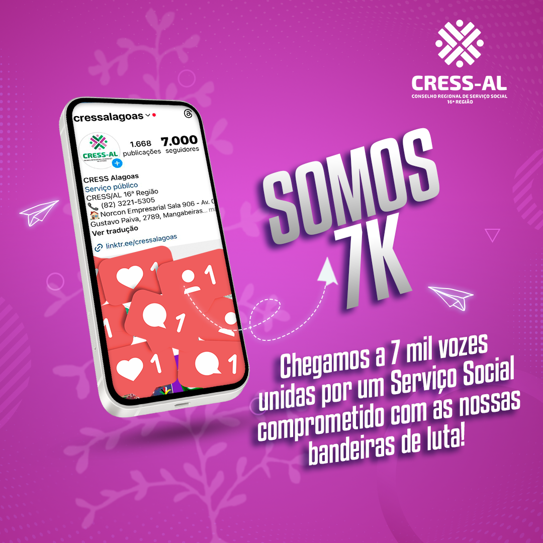 Chegamos à marca de 7k no Instagram