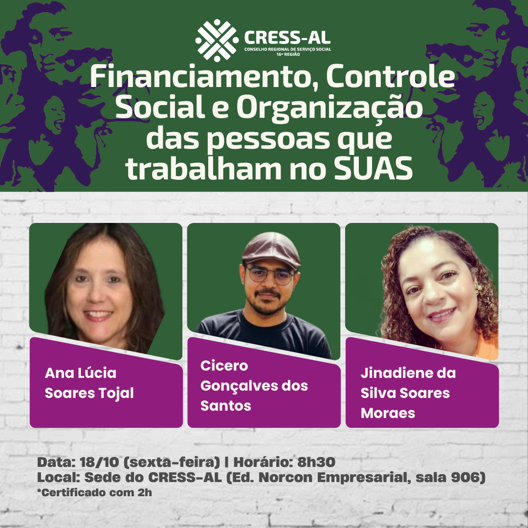 CRESS-AL realiza roda de conversa para discutir o financiamento, o controle social e a organização das pessoas que trabalham no SUAS