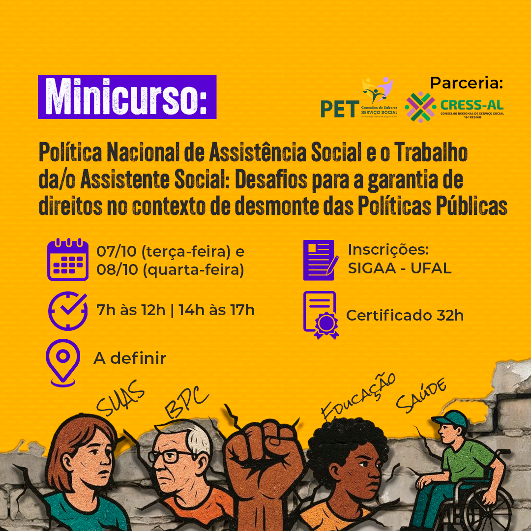 Minicurso debate desafios da Política Nacional de Assistência Social no contexto de desmonte das políticas públicas