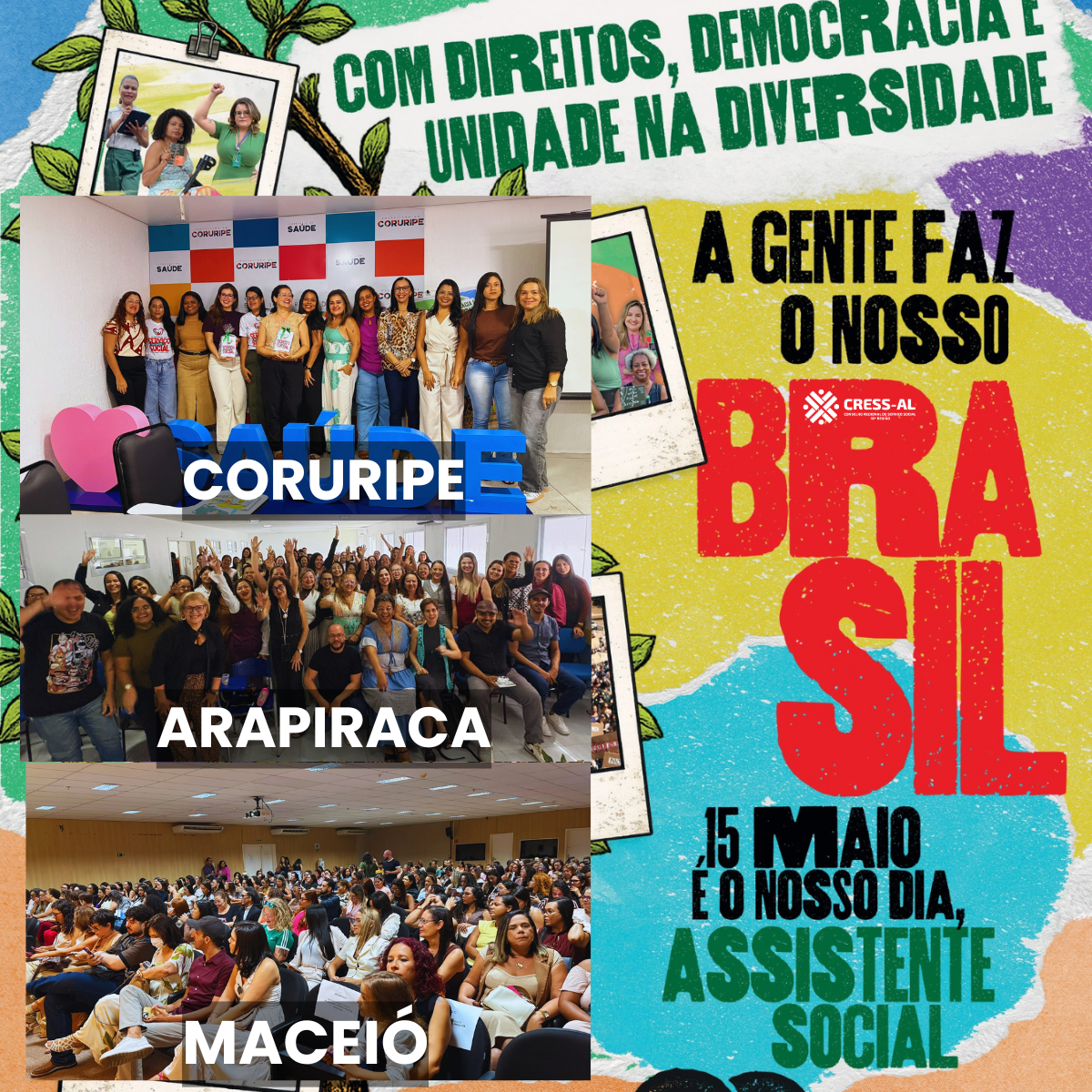 CRESS Alagoas celebra o Dia da/o Assistente Social com atividades em Coruripe, Arapiraca e Maceió