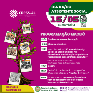 CRESS Alagoas convida a categoria para Ato de Posse da nova gestão “Florescer Utopias e Projetos Coletivos”
