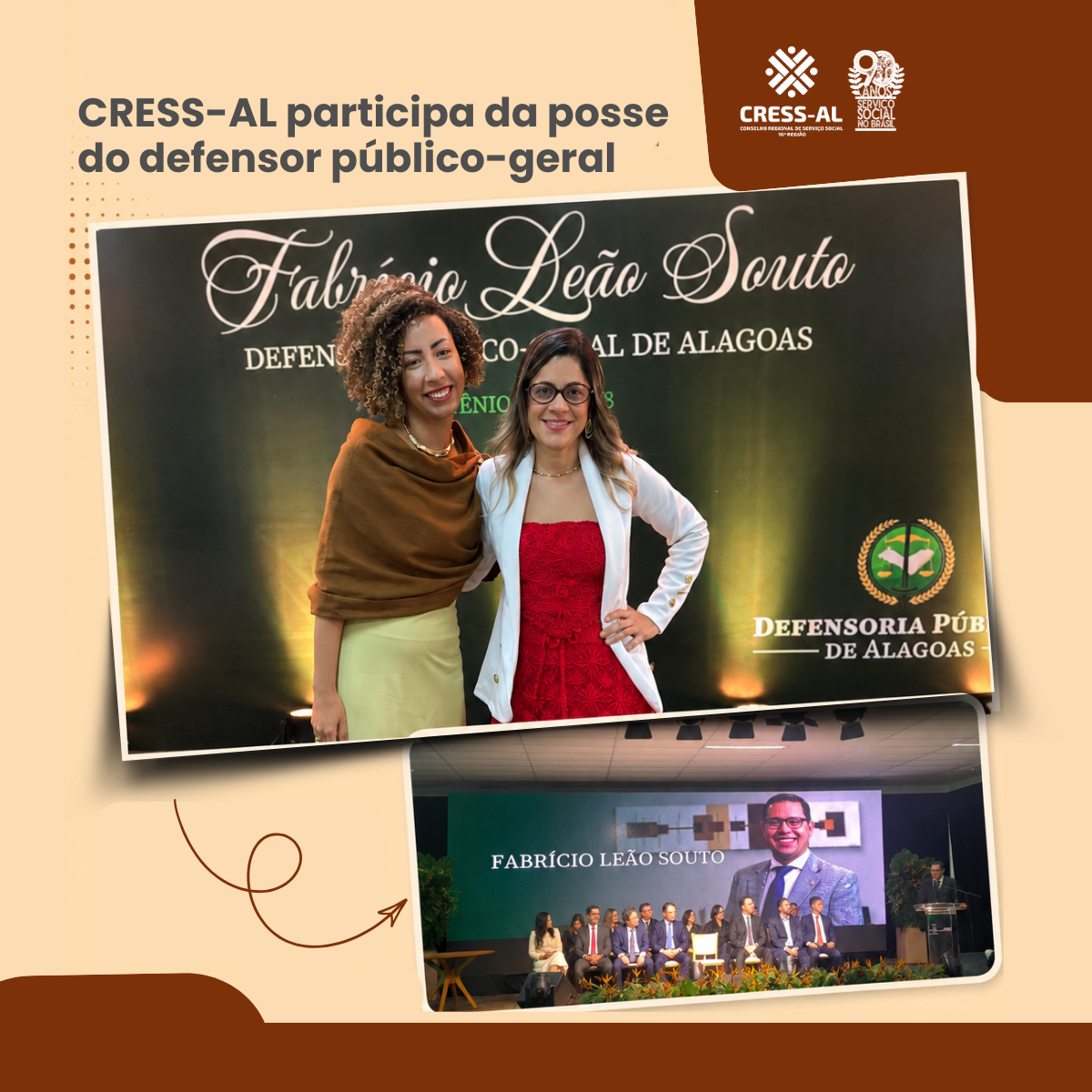 CRESS-AL participa da posse do defensor público-geral