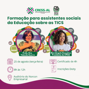 Formação debate impactos das TICs no exercício profissional do Serviço Social na Educação